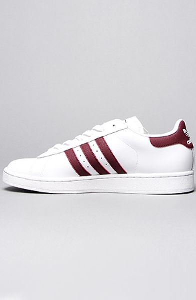 Adidas The Campus 2 Leather Sneaker in White Light Maroon in White for ...