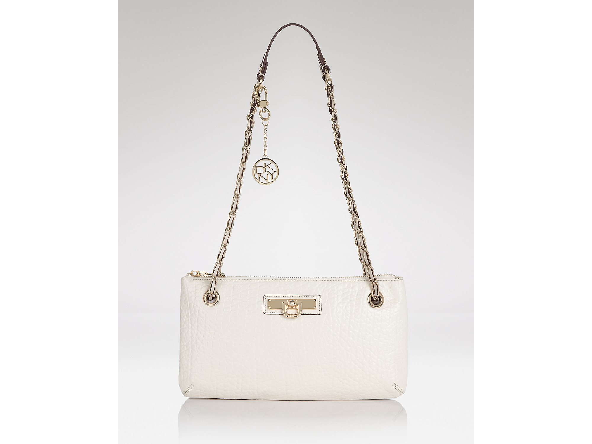 Dkny Shoulder Bag Chain Strap Convertible Leather in Orange Lyst