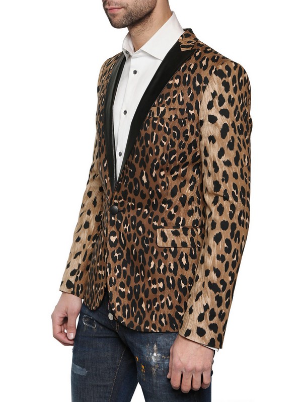 Lyst - Dsquared² Calfskin Leopard Print Tuxedo Jacket for Men