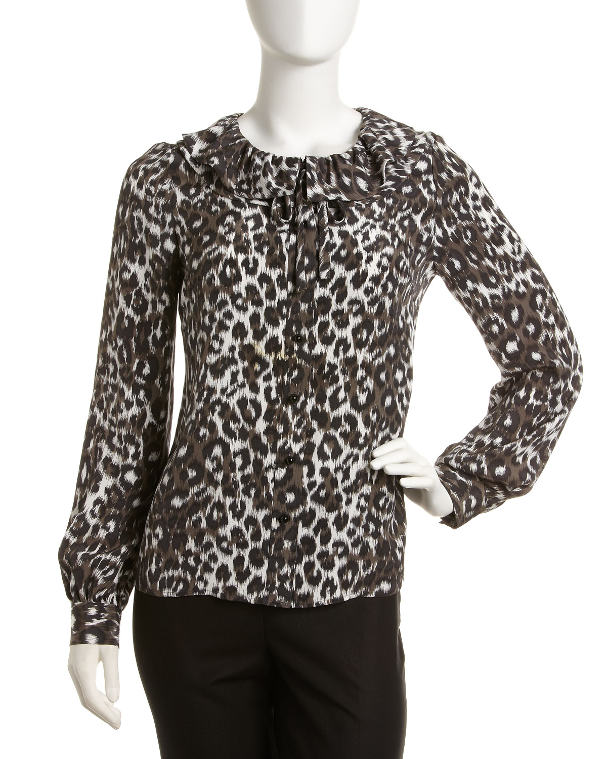 Kate Spade Leopard print Blouse in Animal (null) | Lyst