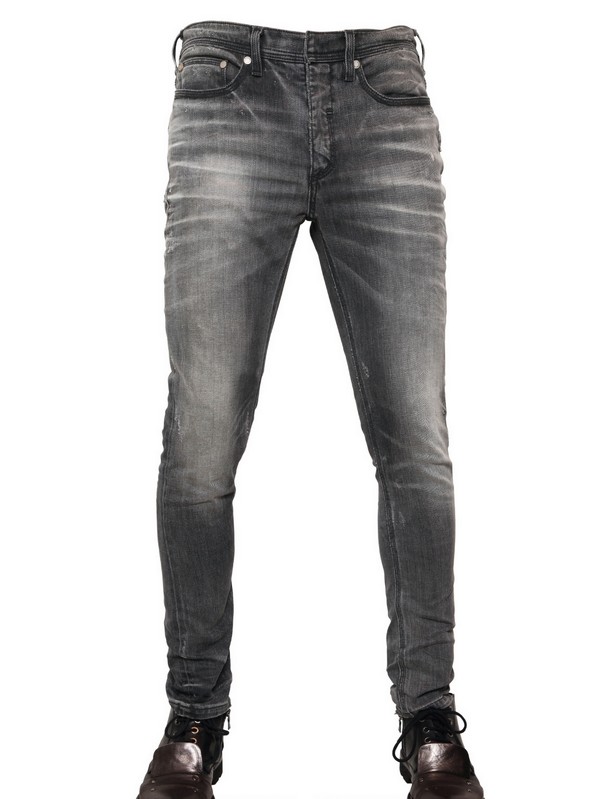 Neil Barrett 15cm Washed Stretch Denim Skinny Jeans in Gray for Men ...