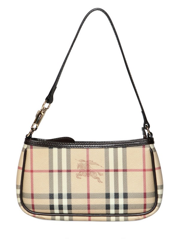 Lyst Burberry Small Aston Haymarket Pvc Shoulder Bag In Natural Gallery