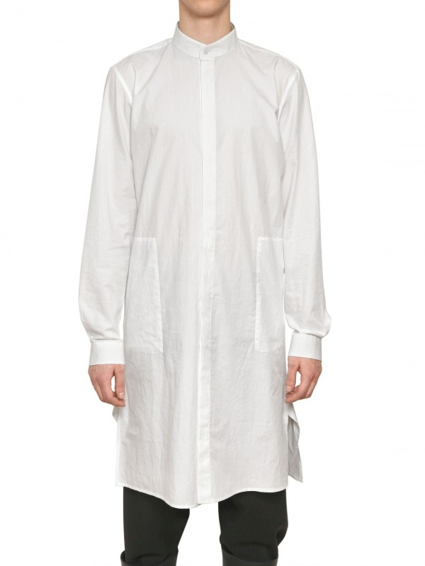 Lyst - Damir doma Logo Embroidery Cotton Poplin Long Shirt in White for Men