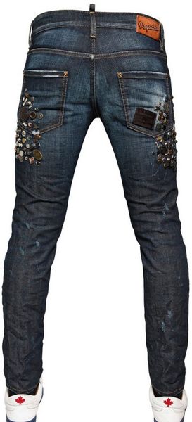 Dsquared² 165cm Metal Plaque Clement Fit Jeans in Blue for Men | Lyst