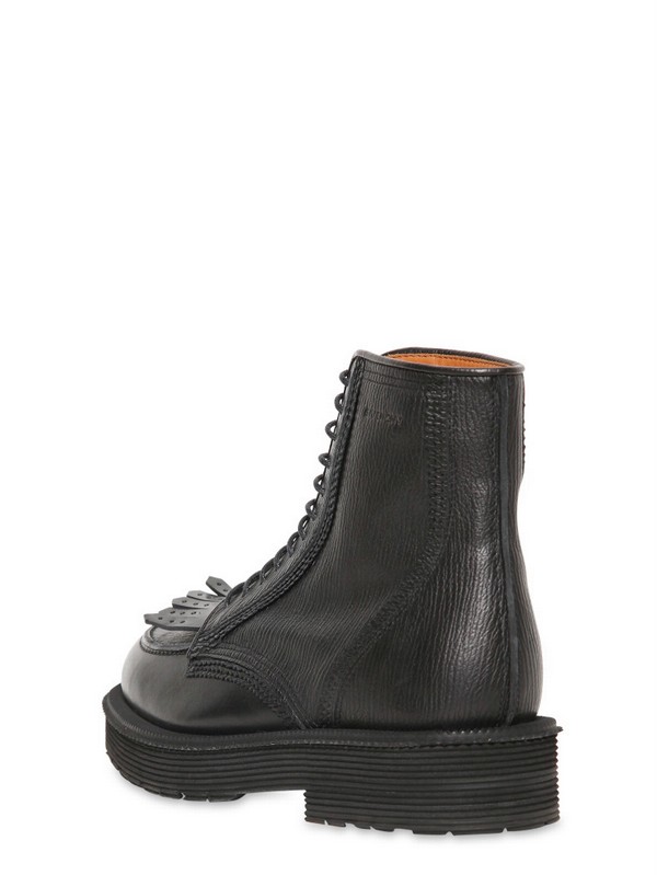 Lyst - Givenchy Textured Leather Fringed Low Boots in Black for Men
