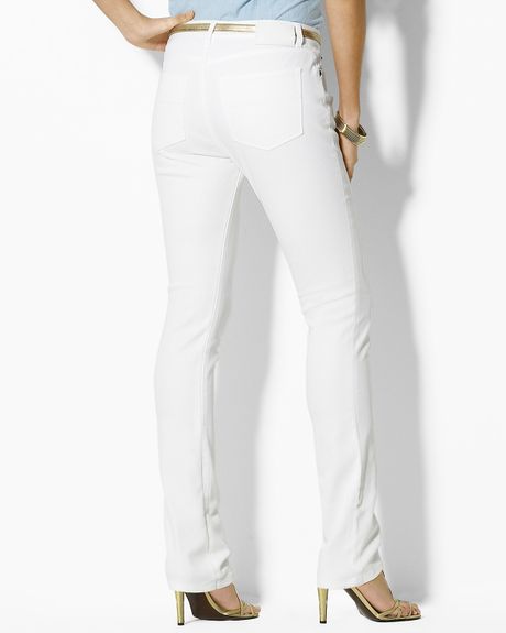 Ralph Lauren Lauren Classic Straight Tanya Jeans in White | Lyst
