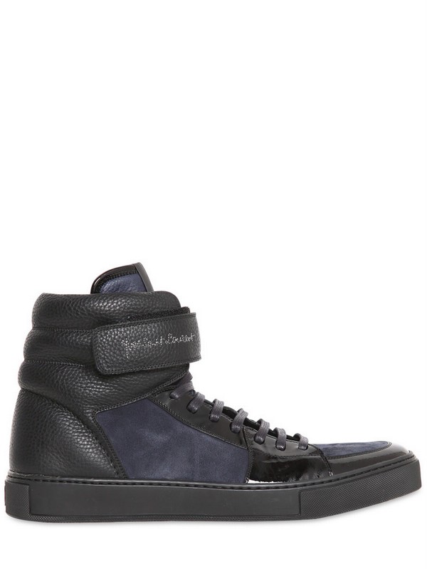 Lyst - Saint Laurent Malibu Velcro Suede Leather Sneakers in Black for Men