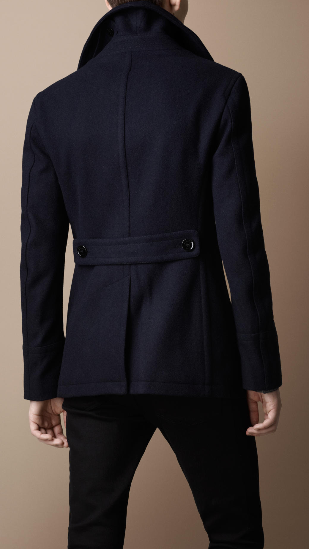 Lyst - Burberry Brit Wool Blend Pea Coat in Black for Men