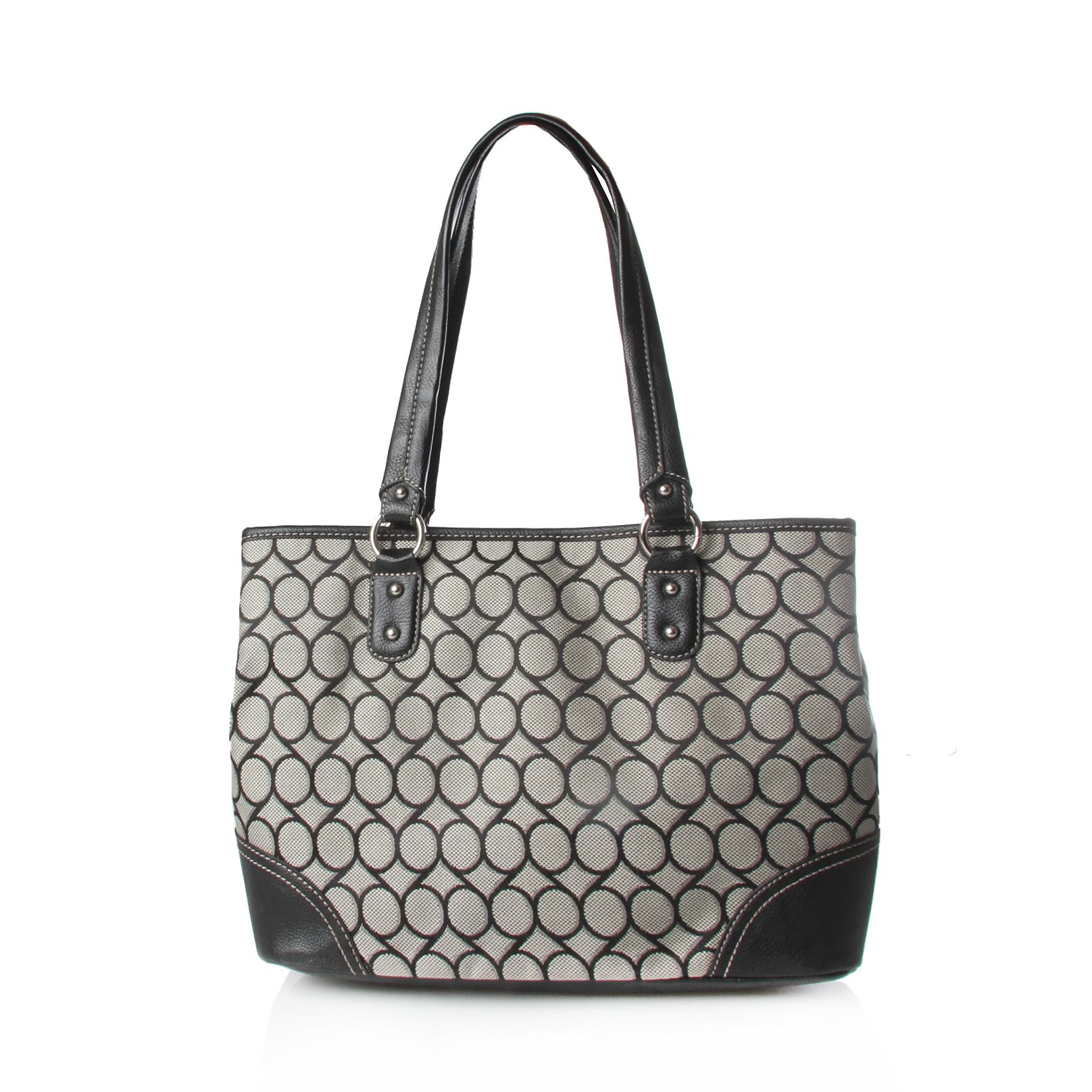 Nine west Jacquard Shop Bag in Black | Lyst