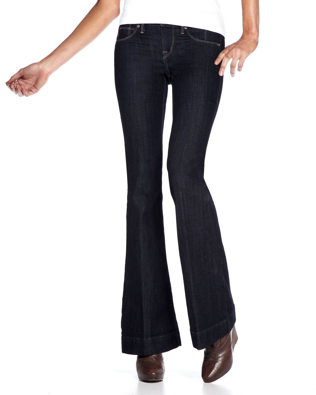 Sold Denim High Heel Bell Bottom Jeans in Blue (denim) | Lyst