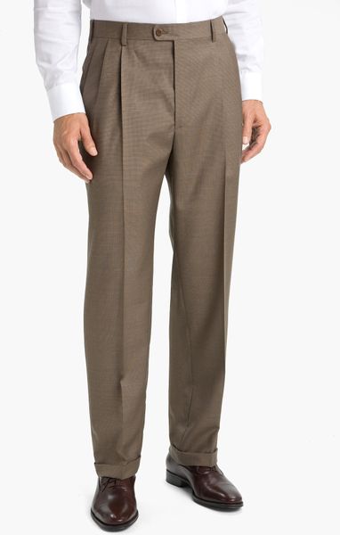 Zanella Bennett Pleated Trousers in Brown for Men (medium brown) | Lyst