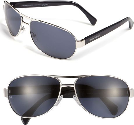 Giorgio Armani Aviator Sunglasses in Blue for Men (brown chocolate) | Lyst