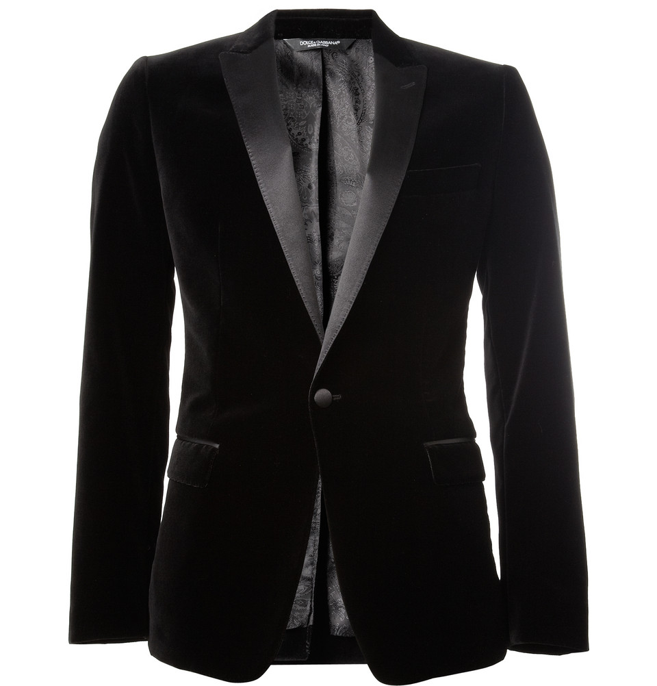 Dolce & Gabbana Velvet and Satin Tuxedo Jacket in Black for Men | Lyst