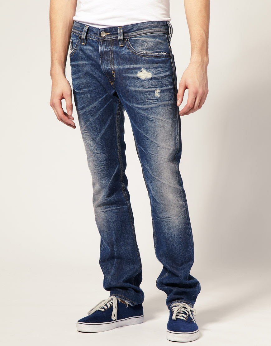 Lyst - Diesel Diesel Thavar 8ne Skinny Jeans in Blue for Men