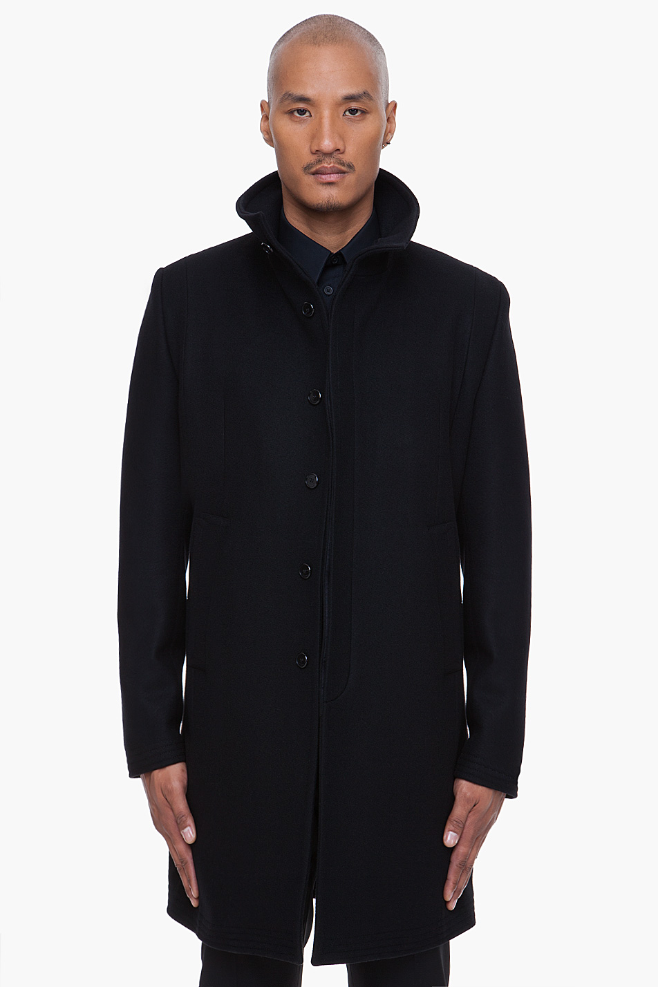 Lyst - Givenchy Wool Cashmere Officer Coat in Black for Men