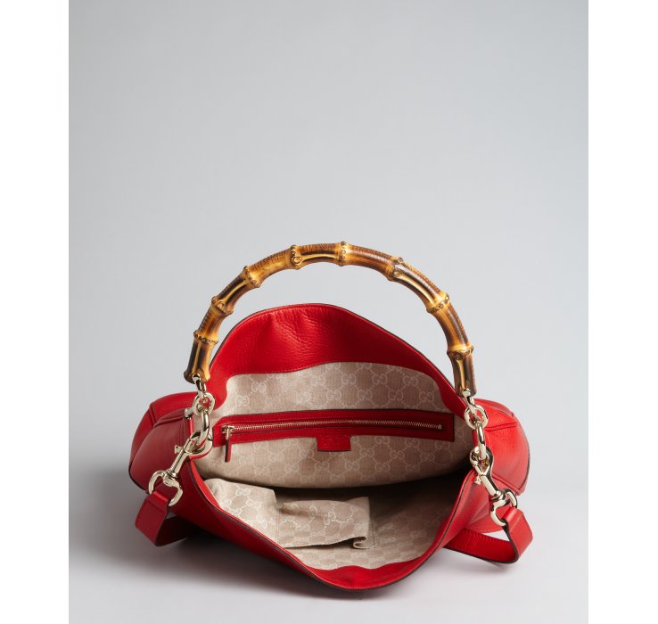 Lyst - Gucci Red Leather Diana Bamboo Handle Shoulder Bag in Red