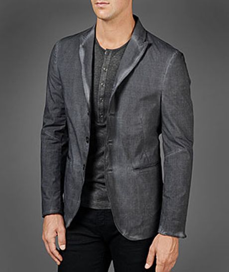 John Varvatos Cold Dye Wire Jacket in Black for Men (licorice) | Lyst