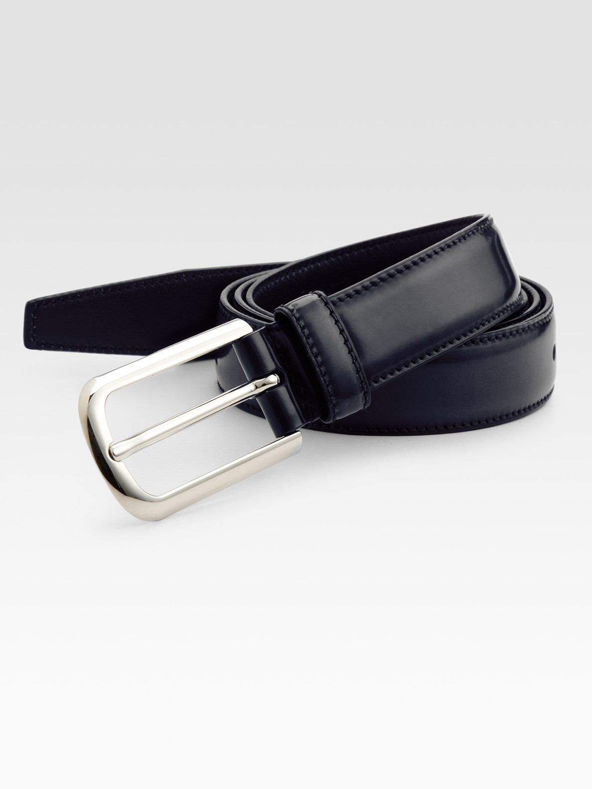 Prada Gloss Leather Belt in Blue for Men | Lyst  