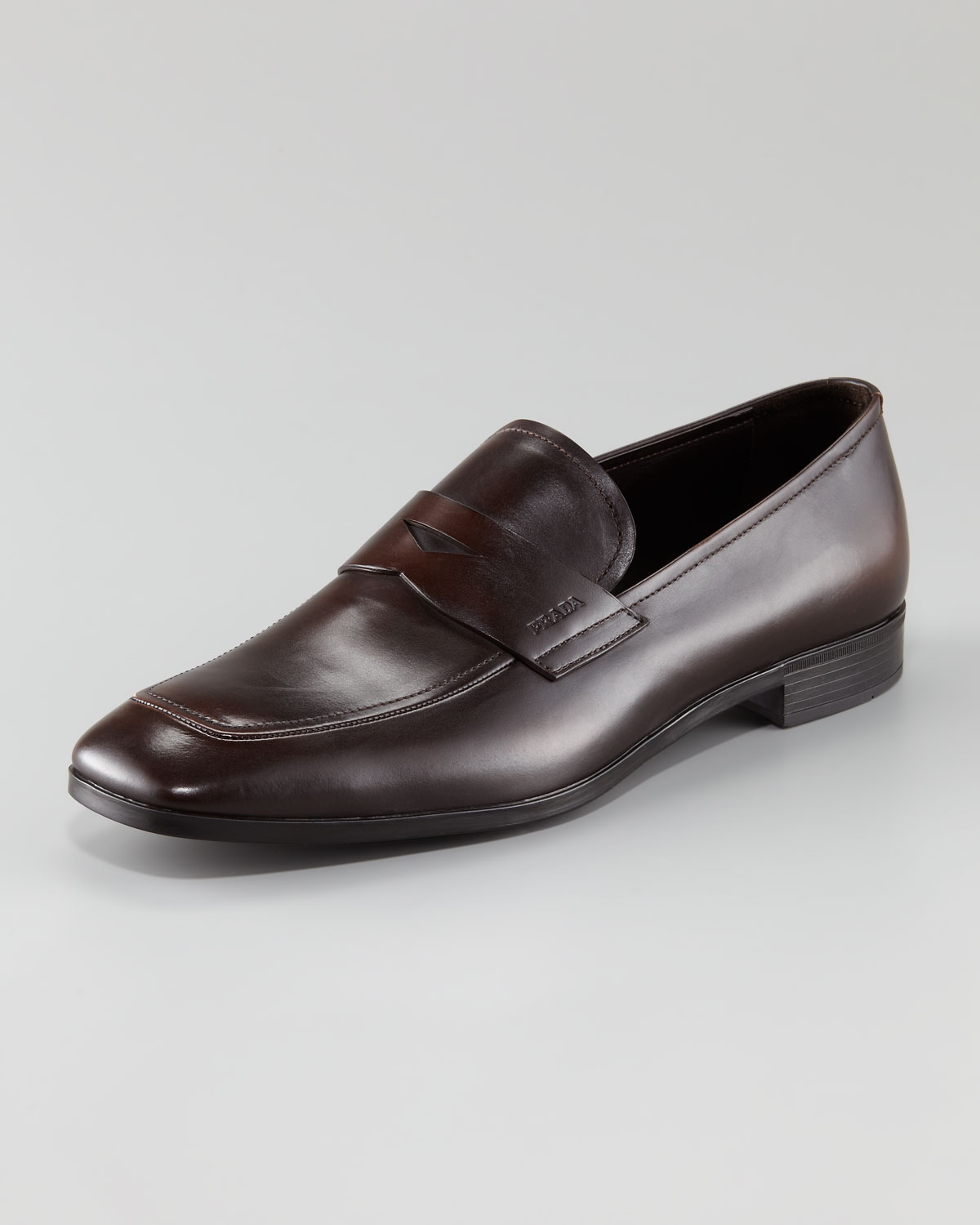 prada penny loafer brown