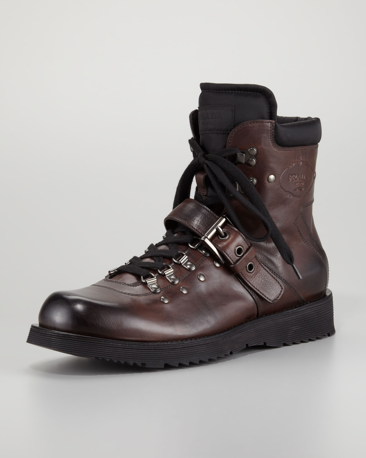prada canvas hiker boots