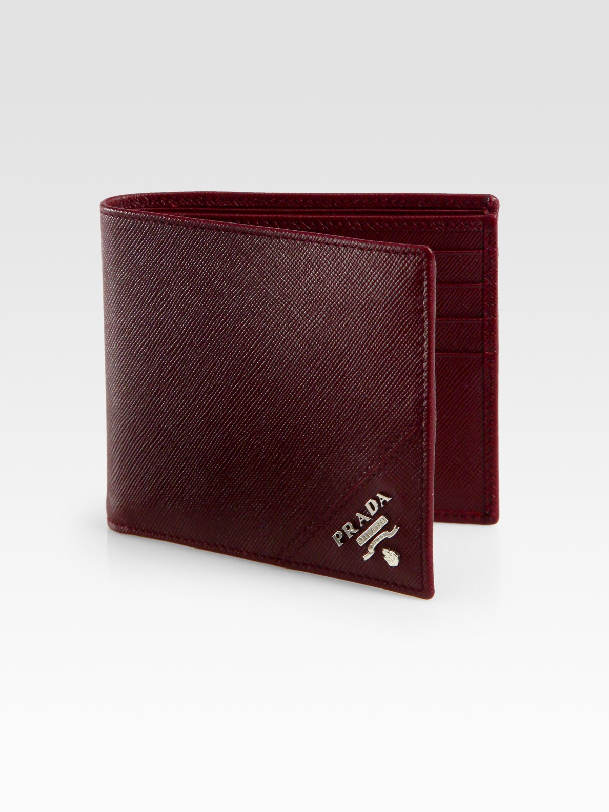 prada saffiano wallet red