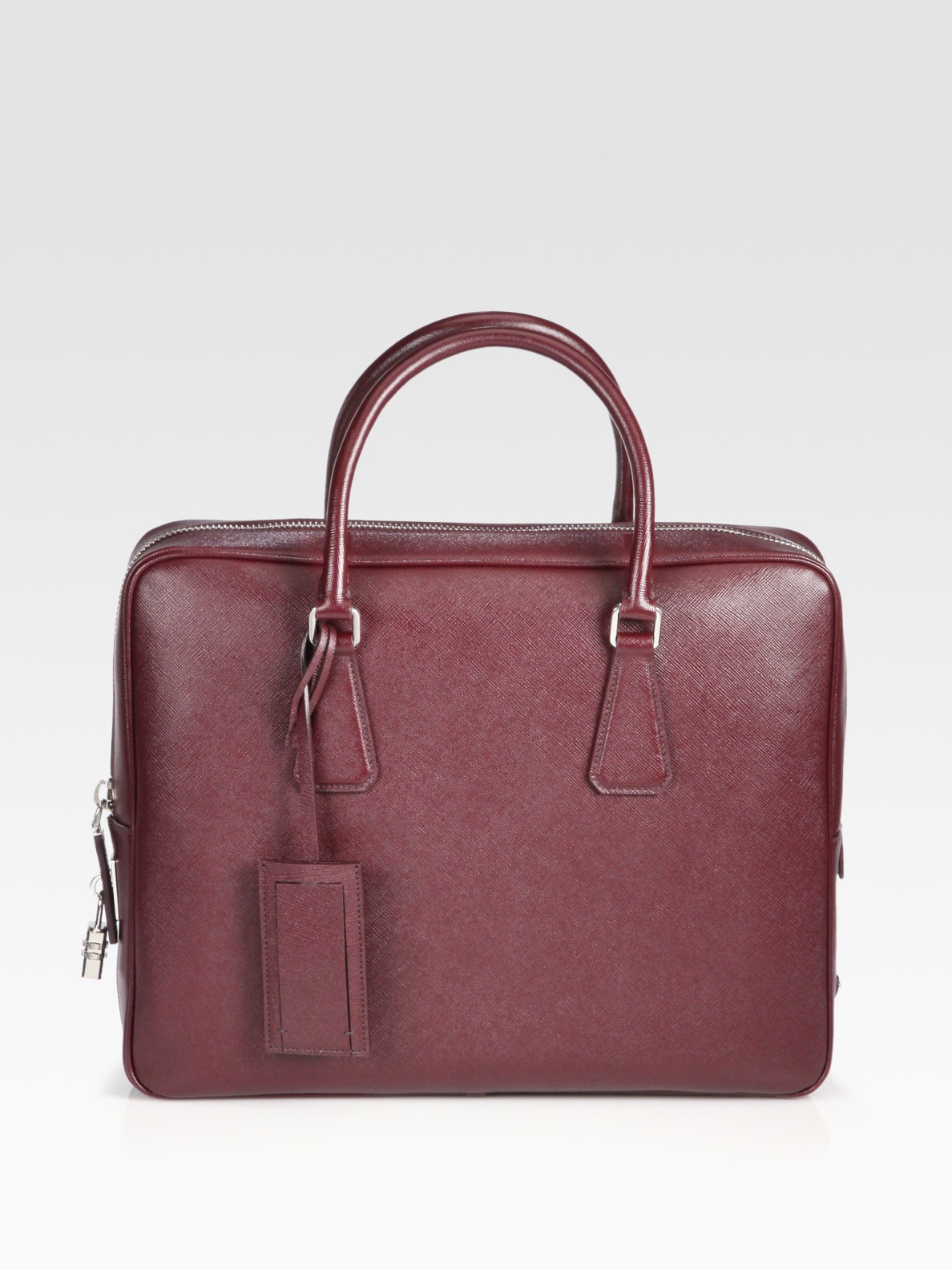 red saffiano leather