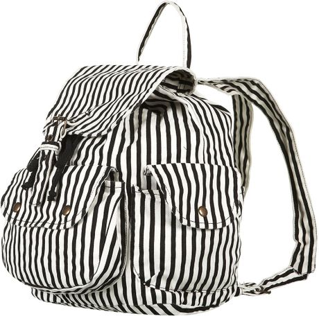 Topshop Monochrome Striped Backpack in Black (multi) | Lyst