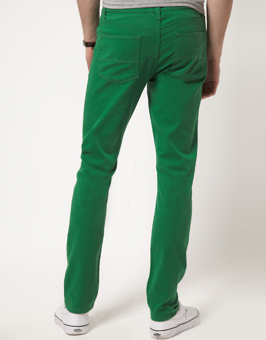 Asos Skinny Jeans in Green for Men | Lyst