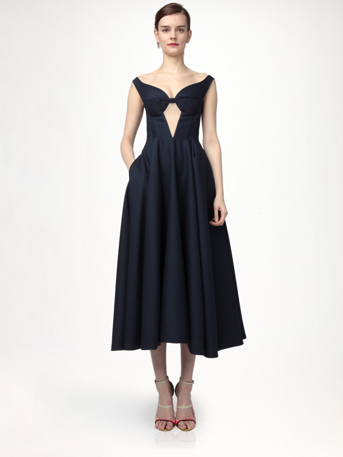 Lyst - Jil Sander Wool Dress in Black