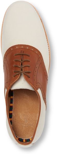 Polo Ralph Lauren Lars Saddle Oxford Shoes in Brown for Men (cream) | Lyst