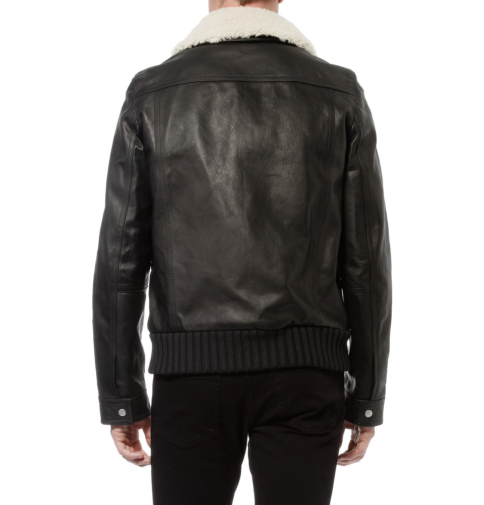 Gucci Bomber Jacket with Detachable Shearling Collar in Black for Men ...