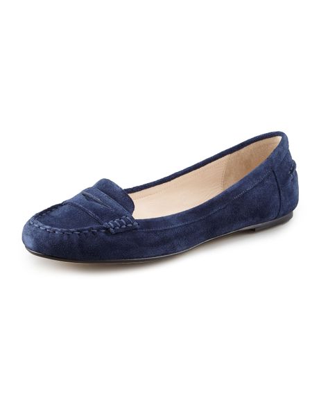 Michael Kors Danett Suede Loafer in Blue (navy) | Lyst