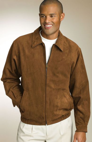 Cutter & Buck City Bomber Microsuede Jacket in Brown for Men (chestnut ...
