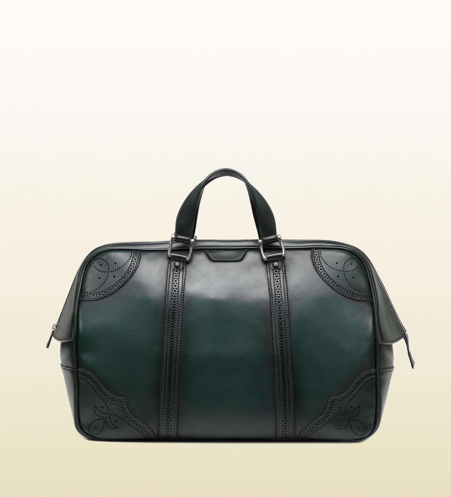Lyst Gucci Goldmark Green Leather Carryon Duffle Bag in Green for Men