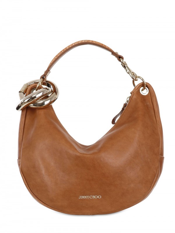 jimmy choo brown leather shoulder bag