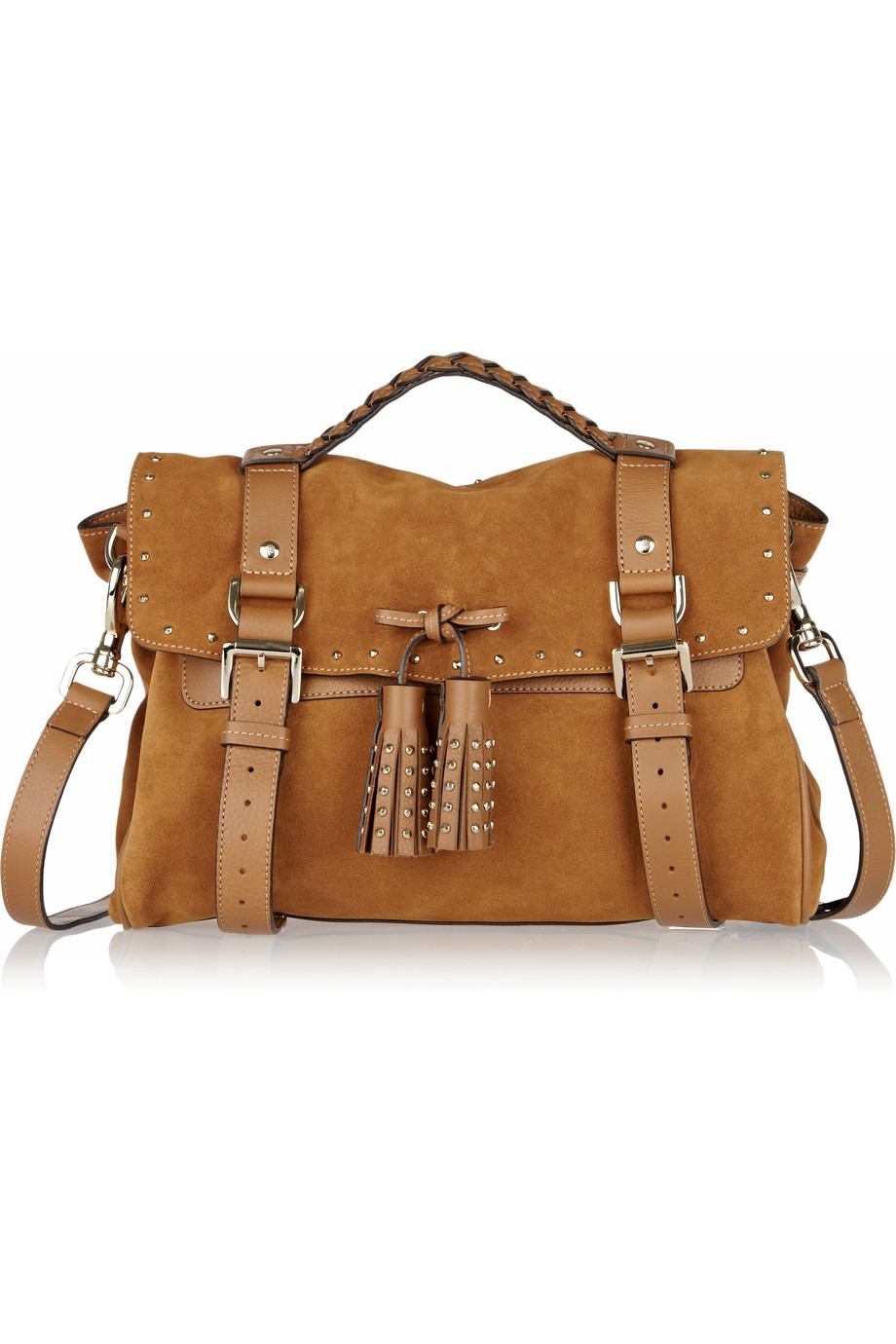 Lyst - Mulberry Tassel Studded Suede Bag in Brown