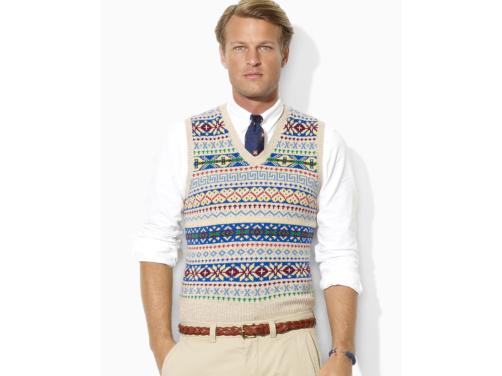 Lyst - Polo ralph lauren Fair Isle Vneck Sweater Vest for Men