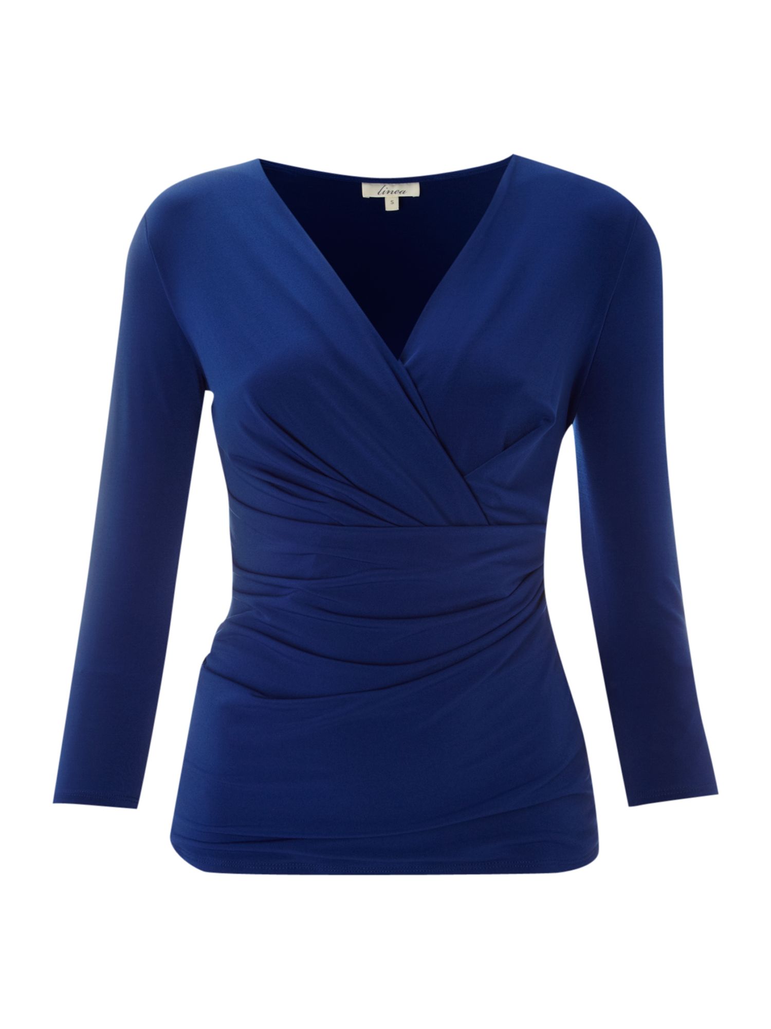Linea Jersey Wrap Top in Blue | Lyst