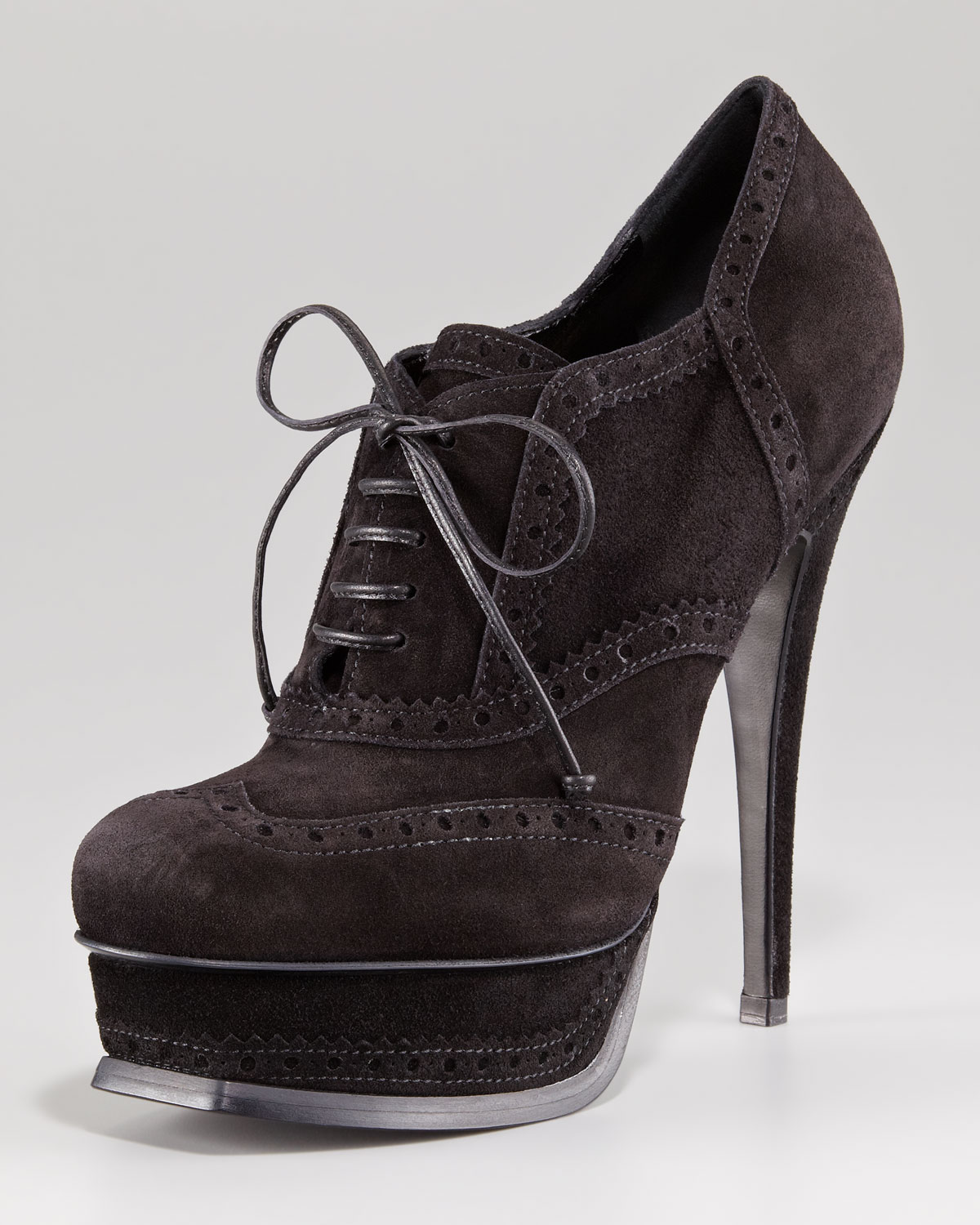 saint laurent suede lace up boots