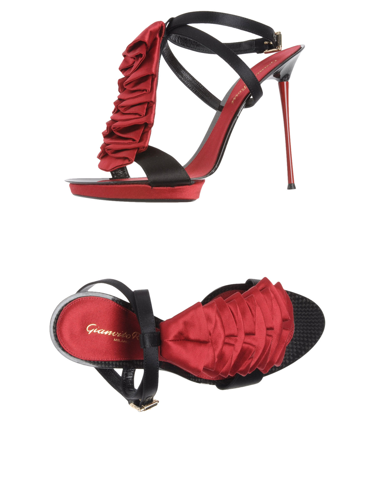 Gianvito Rossi Highheeled Sandals in Red (black) | Lyst