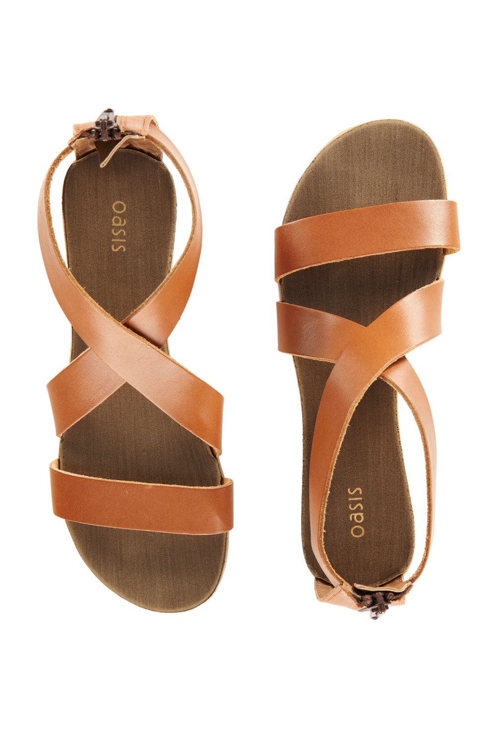 tan strappy flats