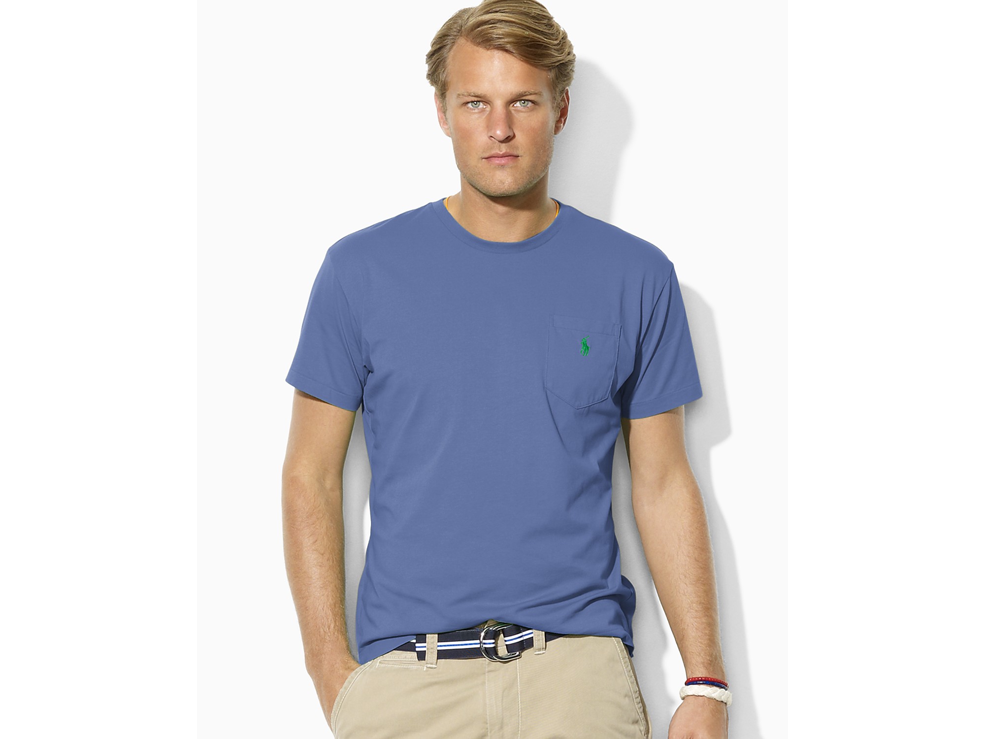 Lyst - Polo Ralph Lauren Classic Fit Short Sleeved Cotton Pocket Tee in ...