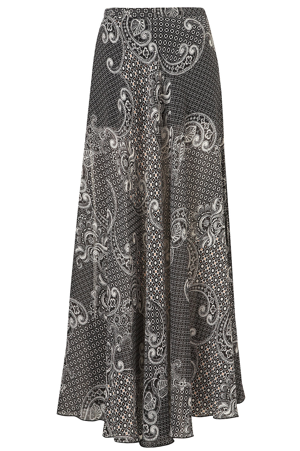 Topshop Paisley Maxi Skirt in Gray | Lyst