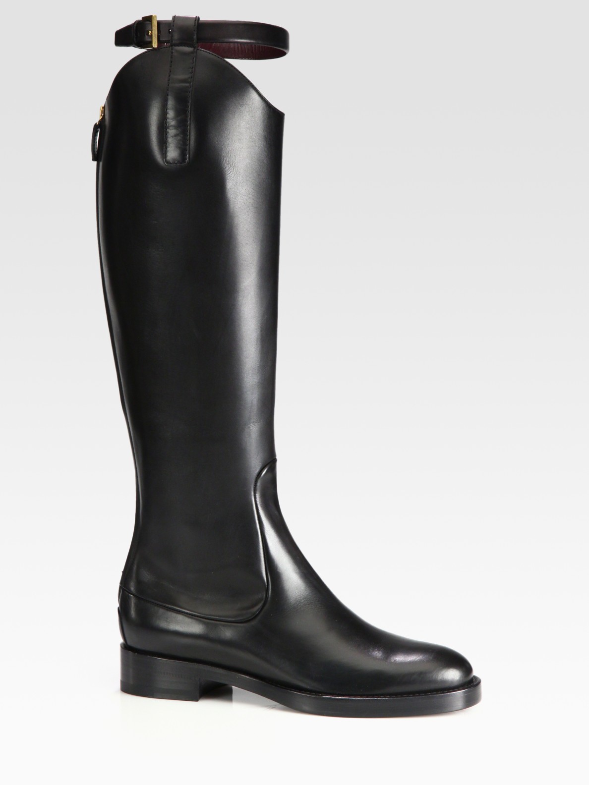 Gucci Victoria Leather Kneehigh Riding Boots in Black Lyst