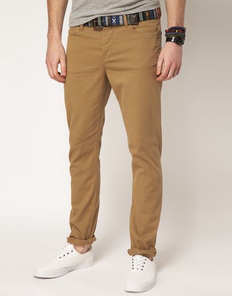 Asos Asos Skinny Jeans in Brown for Men (tan) | Lyst