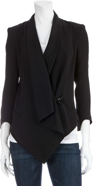 Helmut Lang Tie Front Jacket in Black | Lyst