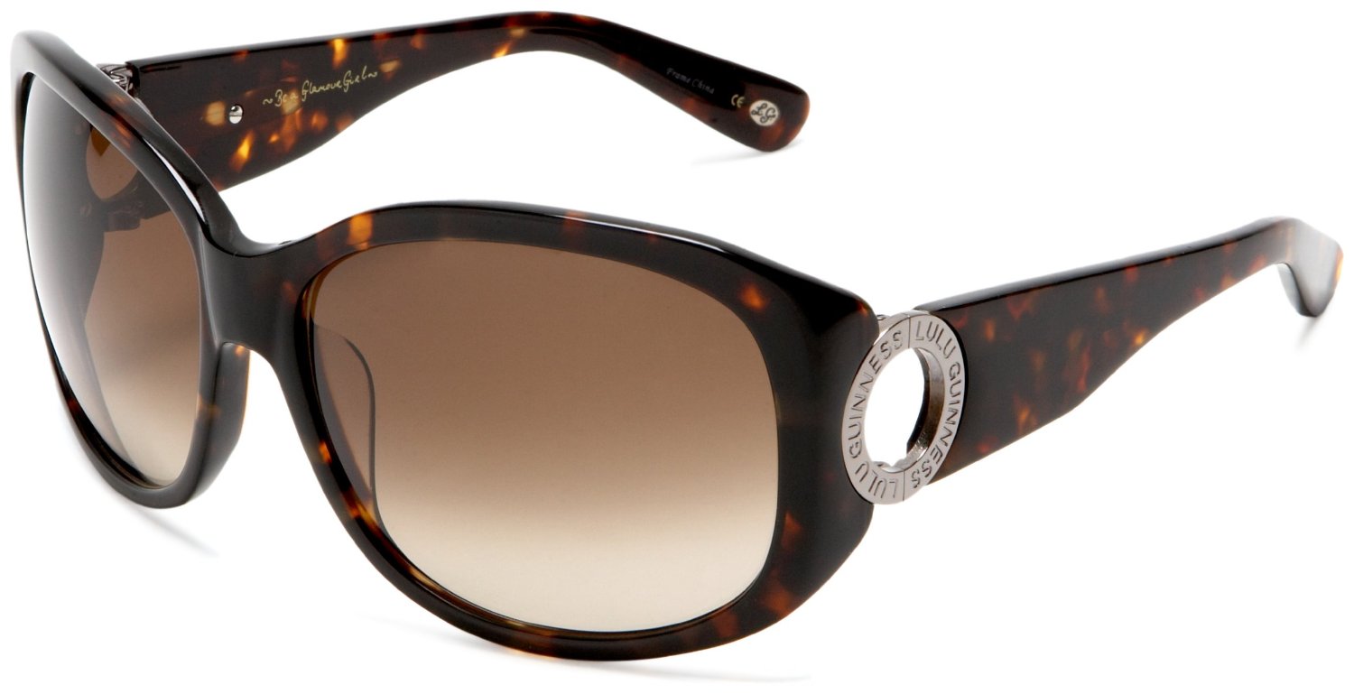 Lulu Guinness Womens Cassandra Sunglasses in Brown (tortoise frame ...