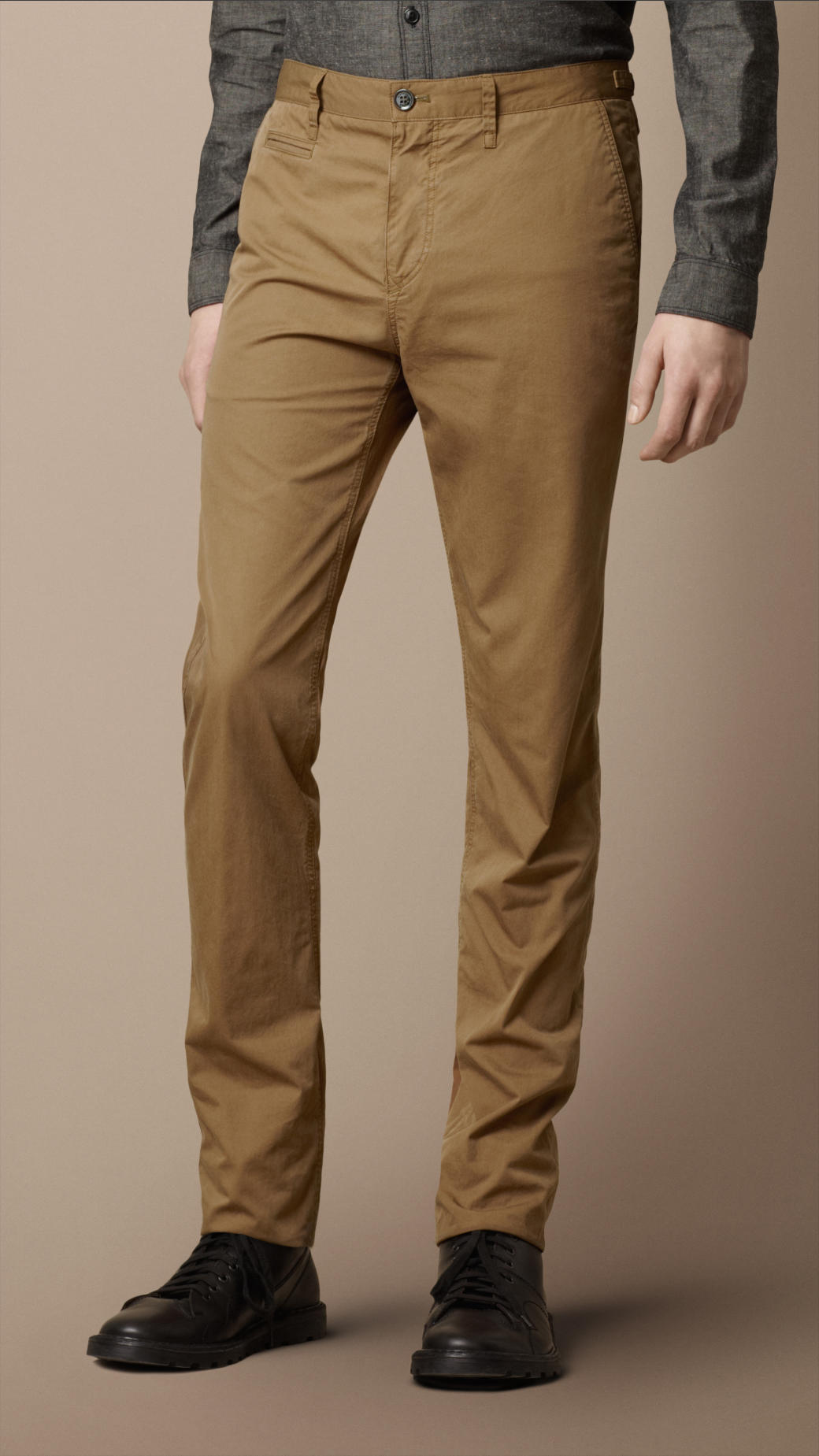 Lyst - Burberry Brit Workwear Cotton Chino Trousers in Brown for Men