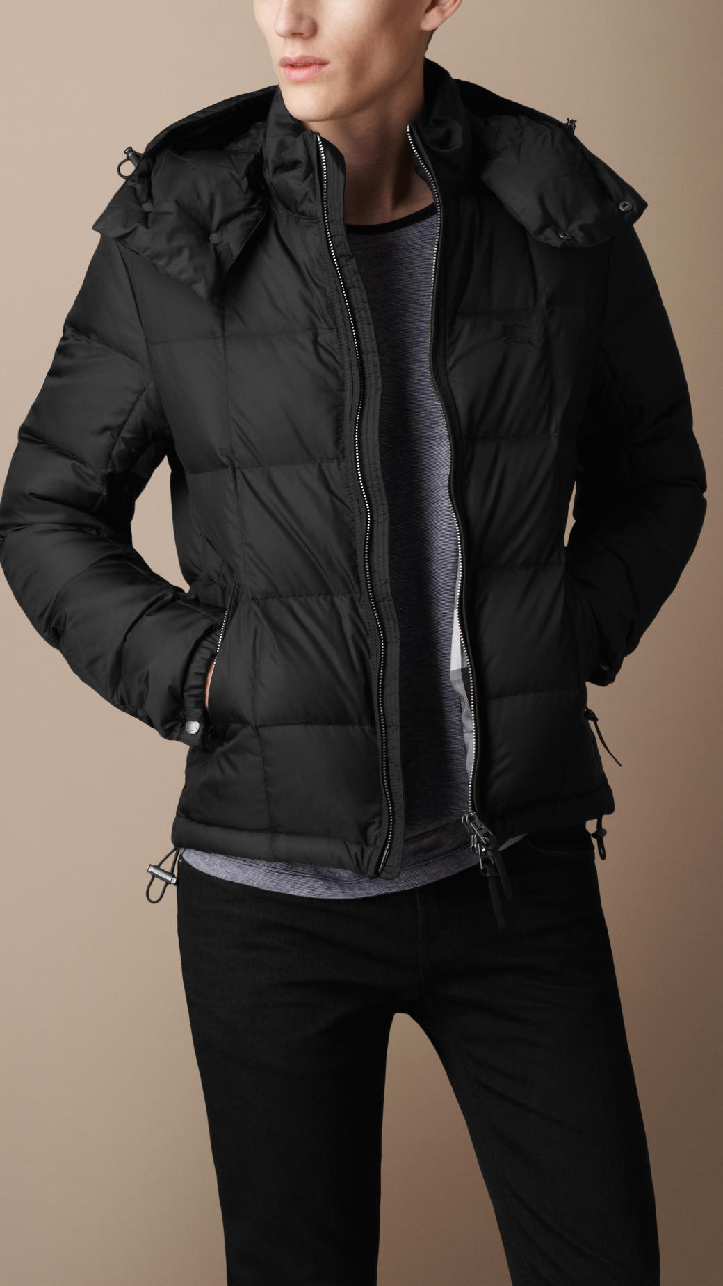 Burberry brit Classic Puffer Jacket in Black for Men | Lyst