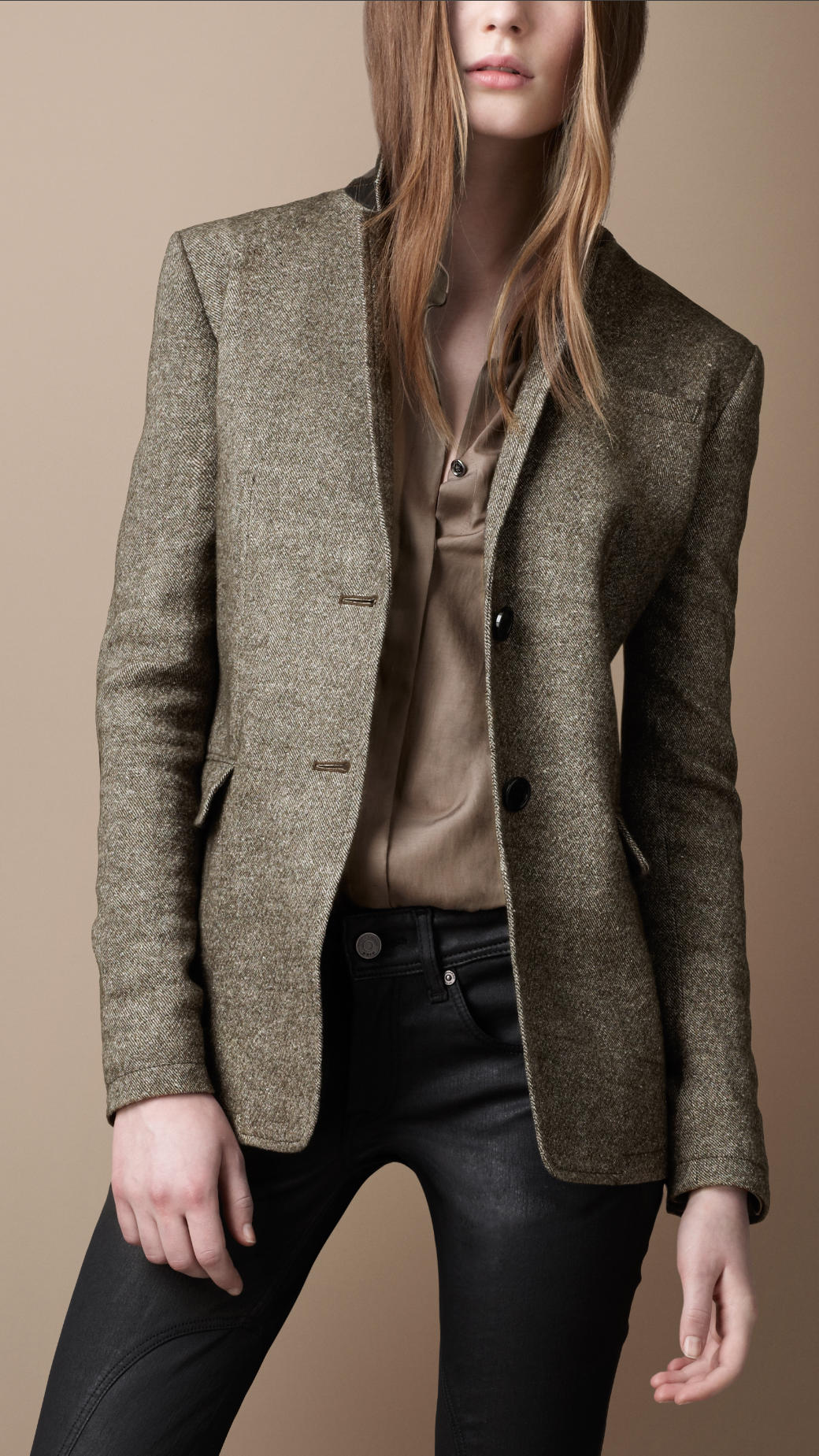 Burberry brit Linen Blend Elbow Patch Jacket in Brown Lyst